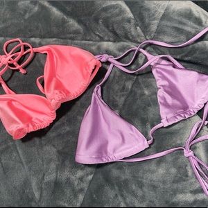 SHEIN 2 pack micro triangle bikini top